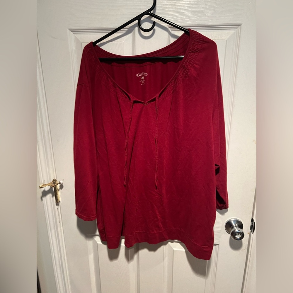 Red long sleeve top size 3X